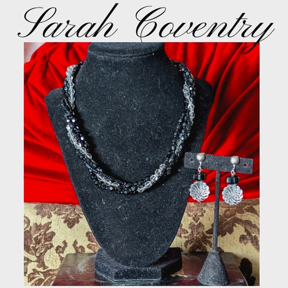 2PC💥1950's💯SARAH COVENTRY CRYSTAL CLEAR SET